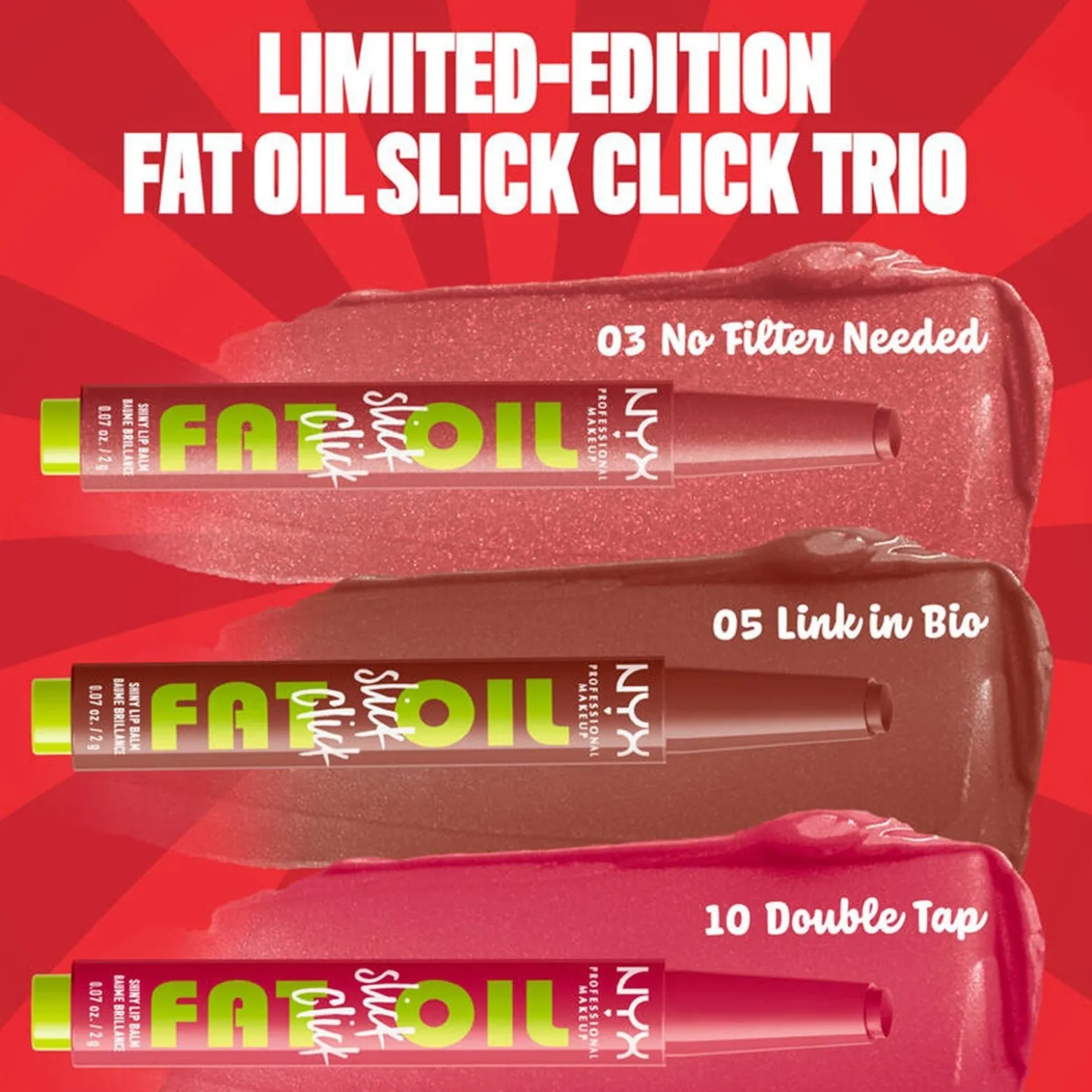 NYX Pro Makeup Fat Oil Slick Click Trio (0.07oz x3)