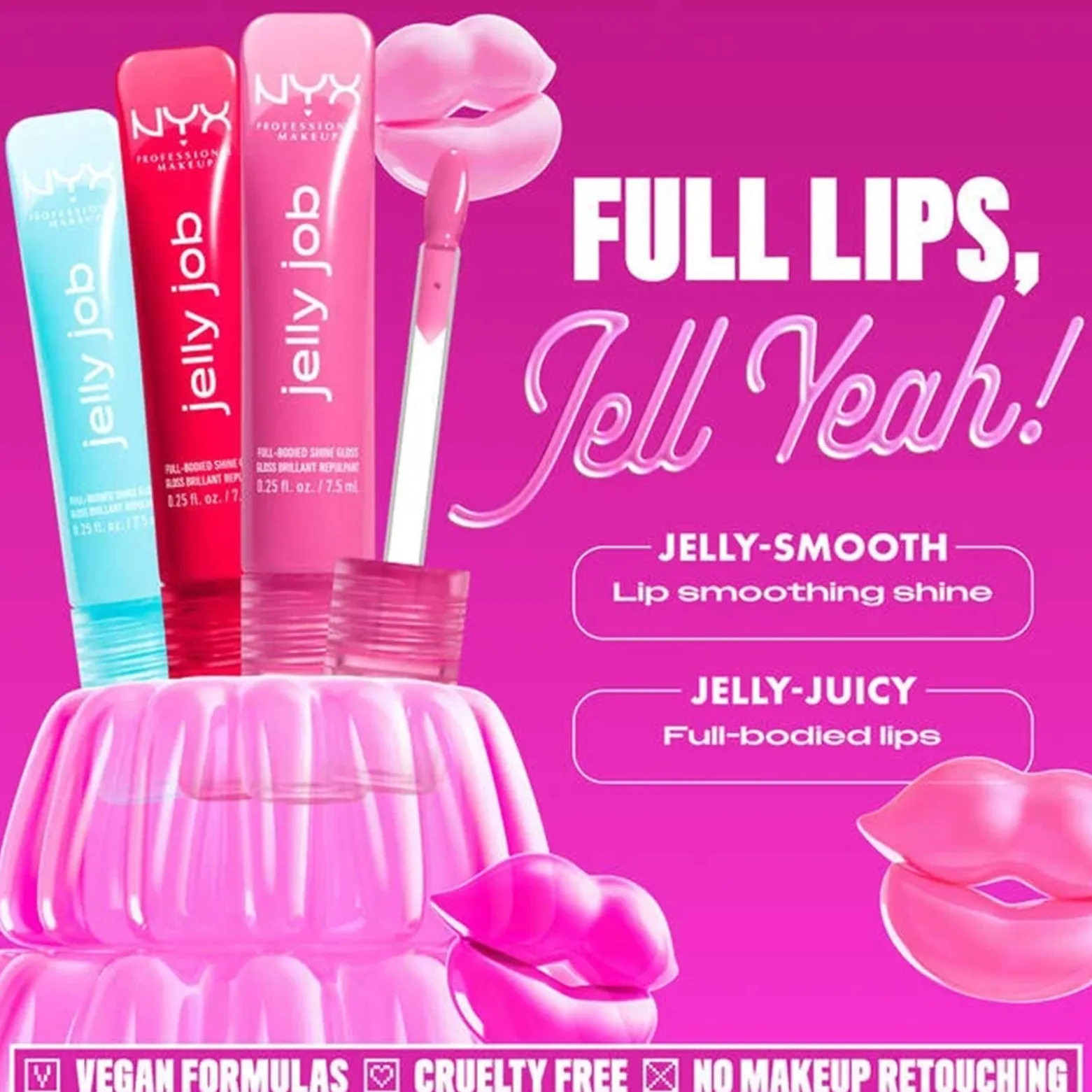 NYX Pro Makeup Jelly Job Full-Bodied Shine Gloss Jelly Blushin' 7.5ml (0.25floz)