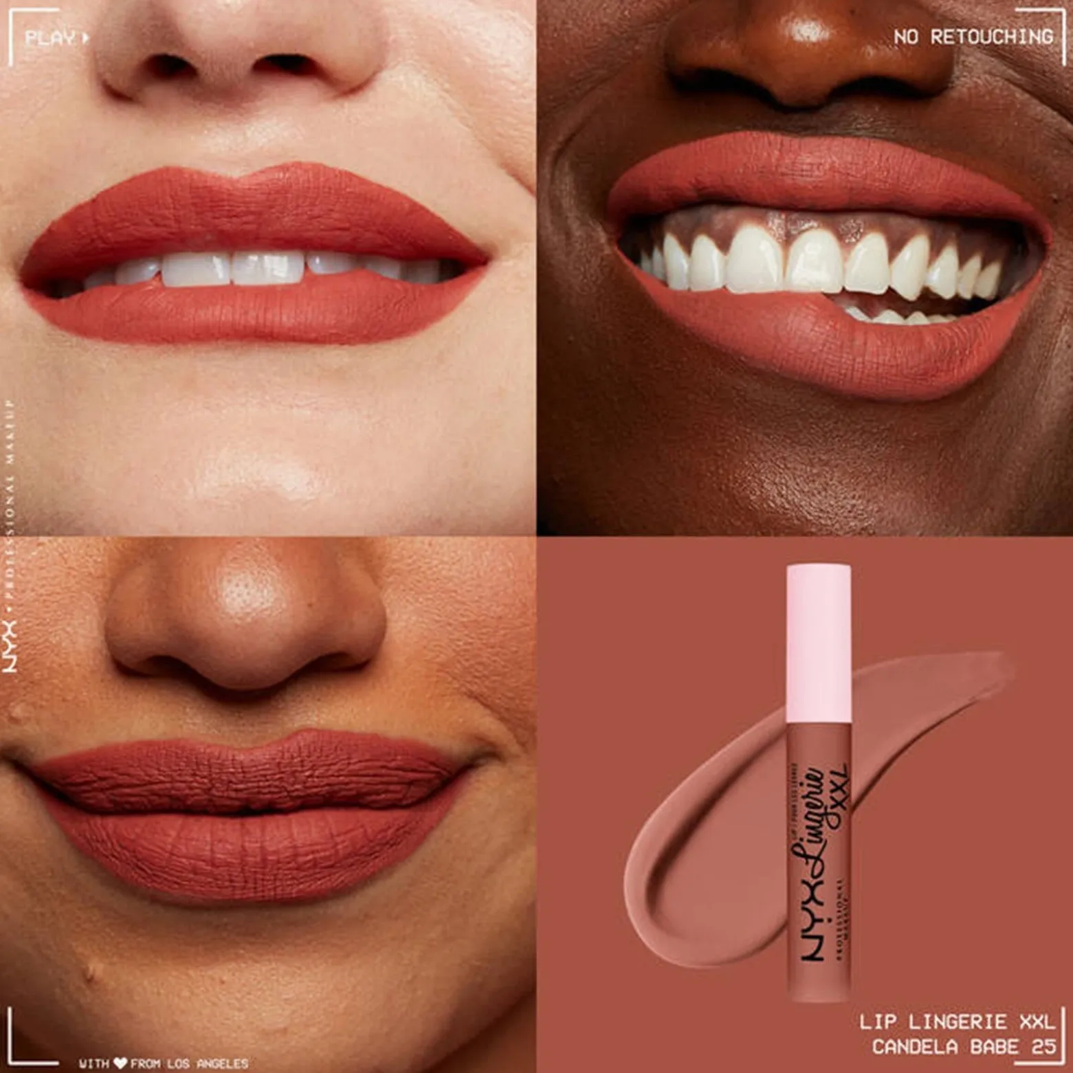 NYX Pro Makeup Lip Lingerie XXL Matte Liquid Lipstick 25 Candela Babe 4ml (0.13floz)