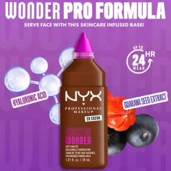 NYX Pro Makeup Make'em Wonder Soft Matte Buildable Foundation 39 Cocoa 30ml (1.01floz)