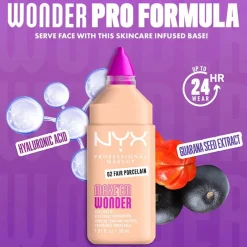 NYX Pro Makeup Make'em Wonder Soft Matte Buildable Foundation 02 Fair Porcelain 30ml (1.01floz)