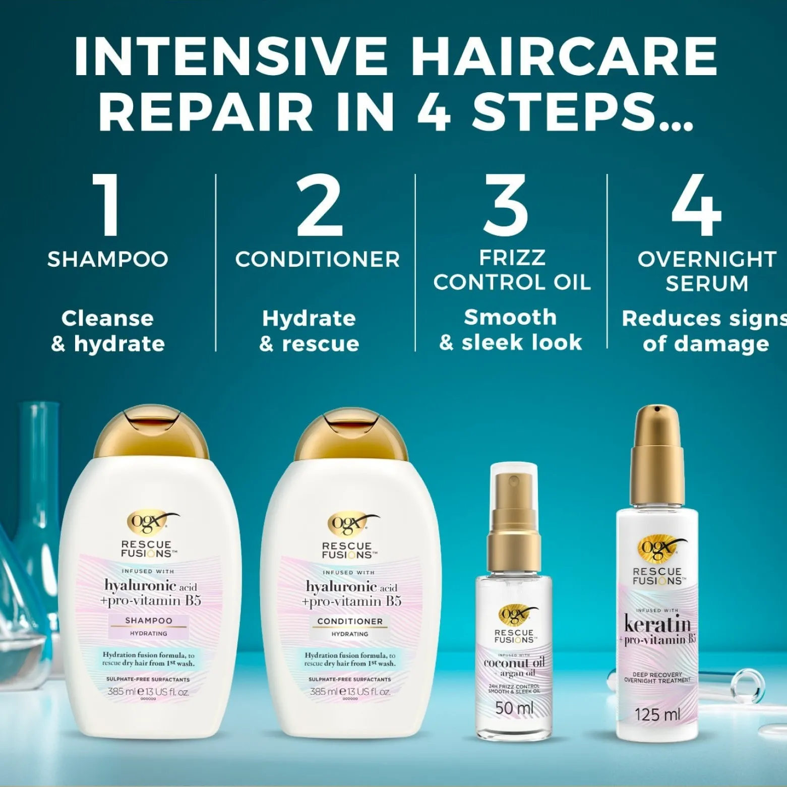 OGX Rescue Fusions 24h Frizz Control Smooth & Sleek Oil 50ml (1.7floz)