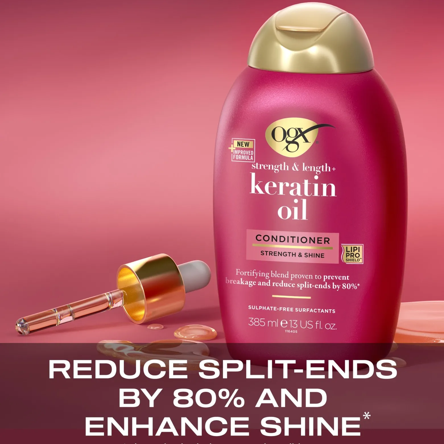 OGX Strength & Length + Keratin Oil Conditioner 385ml (13 fl oz)
