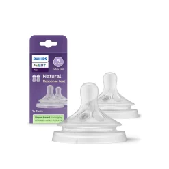 Philips Avent Natural Response Baby Bottle Silicone Nipple Flow 5 Extra Fast x2