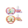 Philips Avent Ultra Air Night-Time Pacifier 18m+ Lilac/Salmon x2