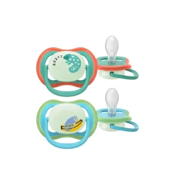 Philips Avent Ultra Air Night-Time Pacifier 6-18m Green/Blue x2