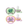 Philips Avent Ultra Air Pacifier 6-18m Green/Pink x2