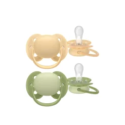 Philips Avent Ultra Soft Pacifier 6-18m Beige/Green x2