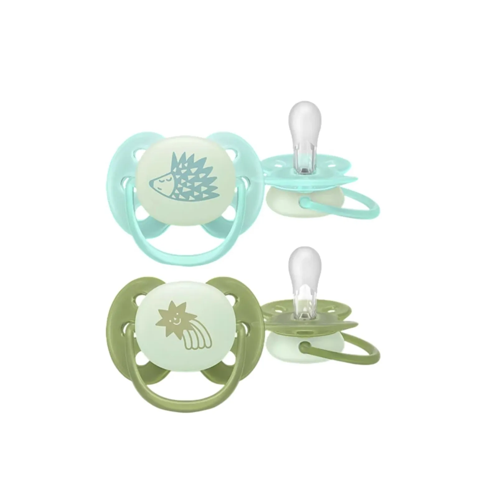 Philips Avent Ultra Soft Nighttime Pacifier 0-6m Boy x2