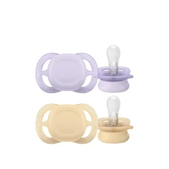 Philips Avent Ultra Start Pacifier 0-2m Purple/Yellow x2