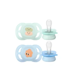 Philips Avent Ultra Start Pacifier 0-2m Green/Blue with Design x2