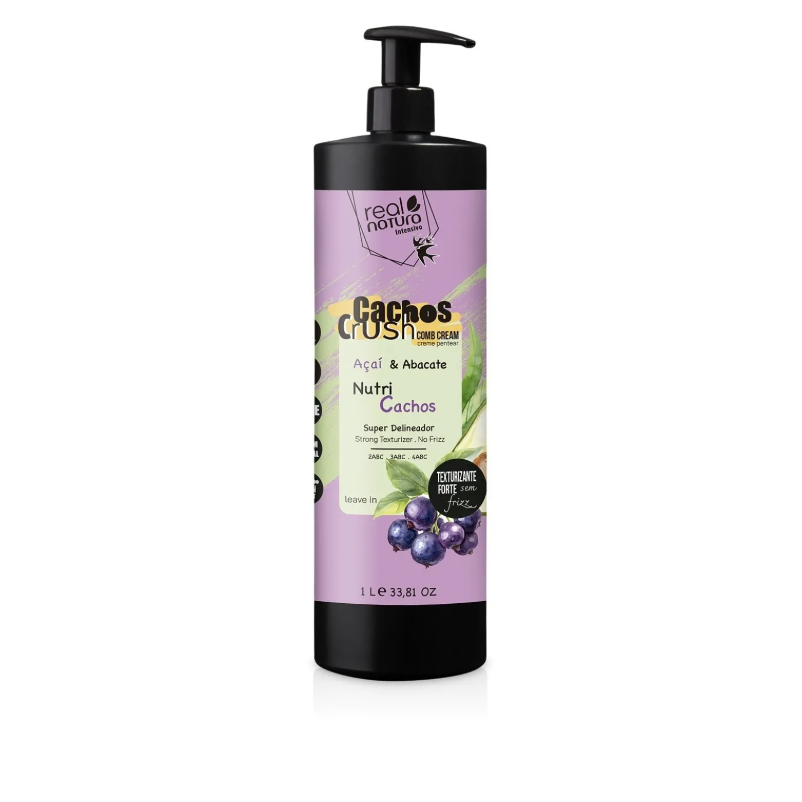 Real Natura Cachos Crush Acai & Avocado Comb Cream 1L (33.81oz)