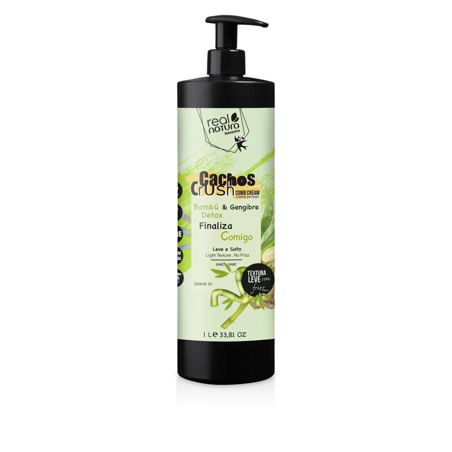 Real Natura Cachos Crush Bamboo & Ginger Comb Cream 1L (33.81oz)