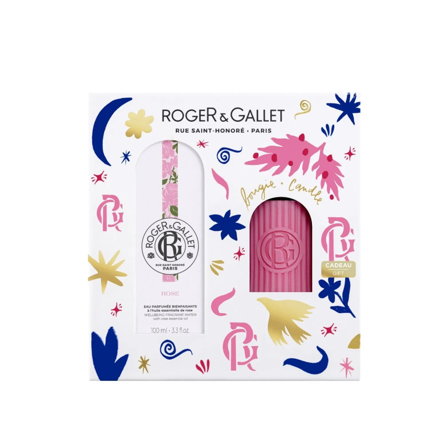 Roger&Gallet Wellbeing Fragrant Water Rose + Scented Candle Set