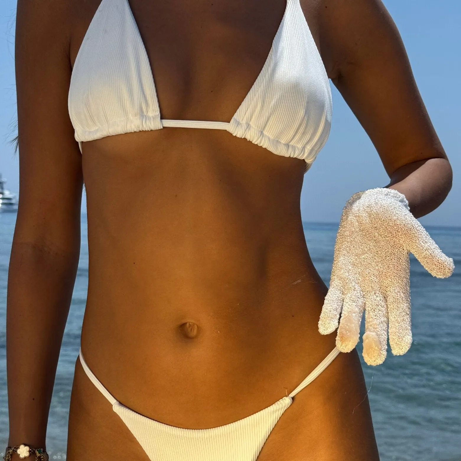 Rose & Caramel Purity Exfoliating Gloves x1 Pair