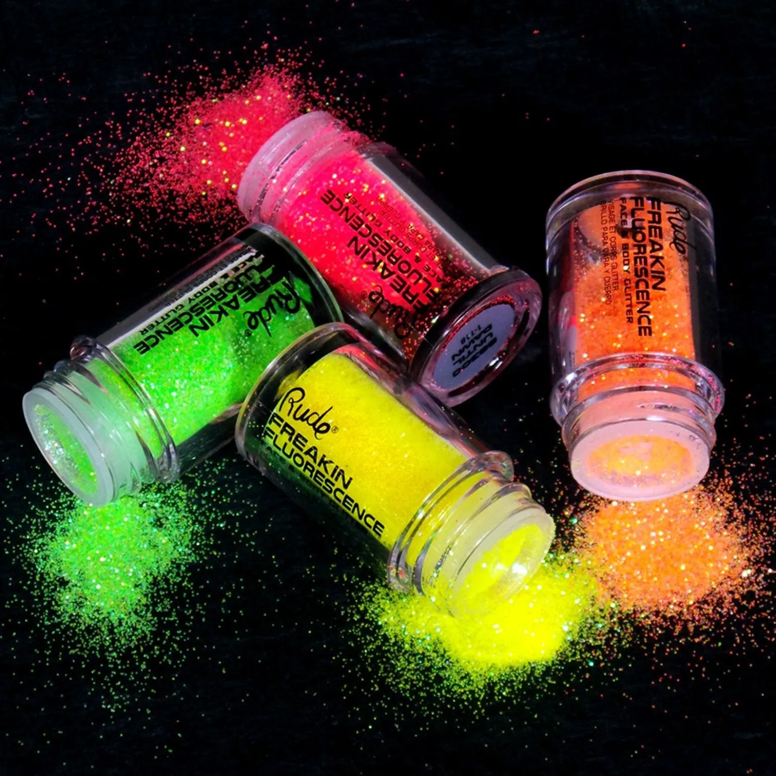 Rude Cosmetics Freakin Fluorescence Face & Body Glitter Insomniac 2.7g (0.095oz)