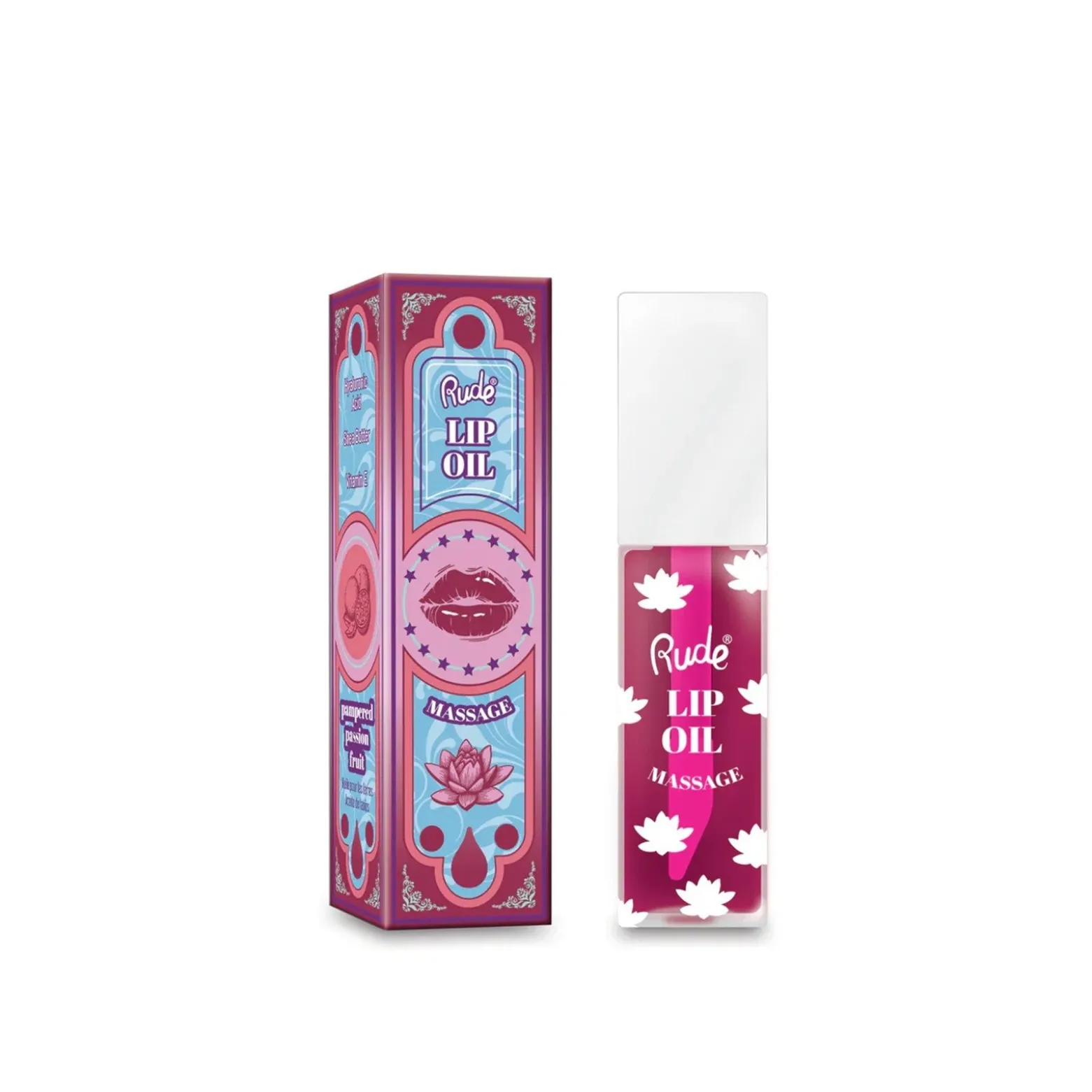 Rude Cosmetics Lip Oil Massage Pampered Passion Fruit 4ml (0.135floz)