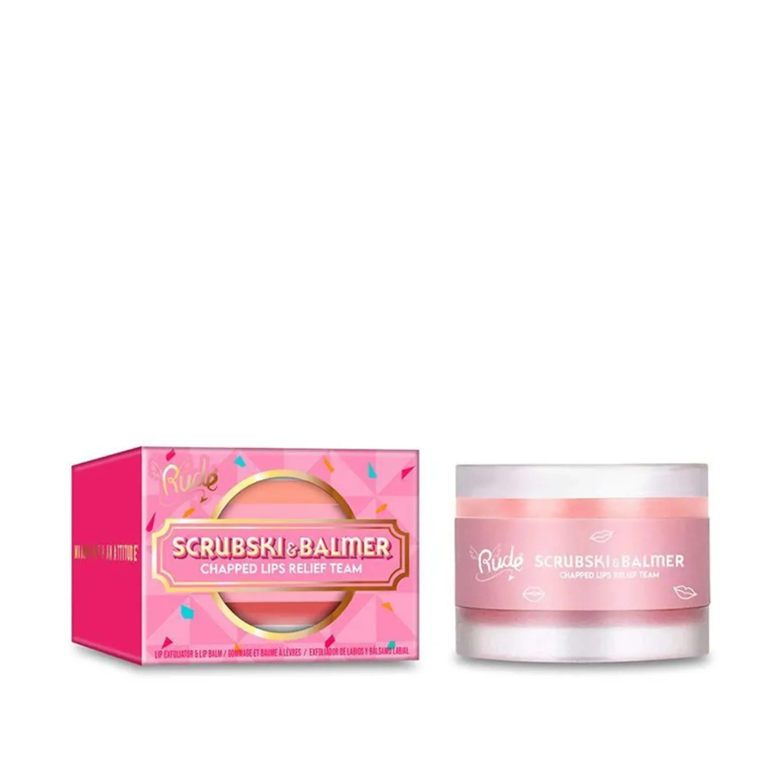 Rude Cosmetics Scrubski & Balmer Lip Exfoliator & Lip Balm Grapefruit