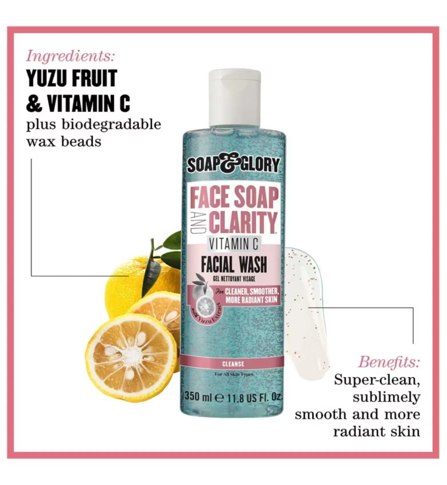 Soap & Glory Face Soap and Clarity Vitamin C Facial Wash 350ml (11.8floz)