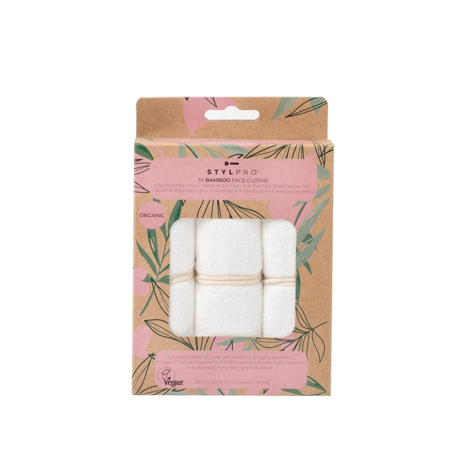 STYLPRO Bamboo Face Cloths x3