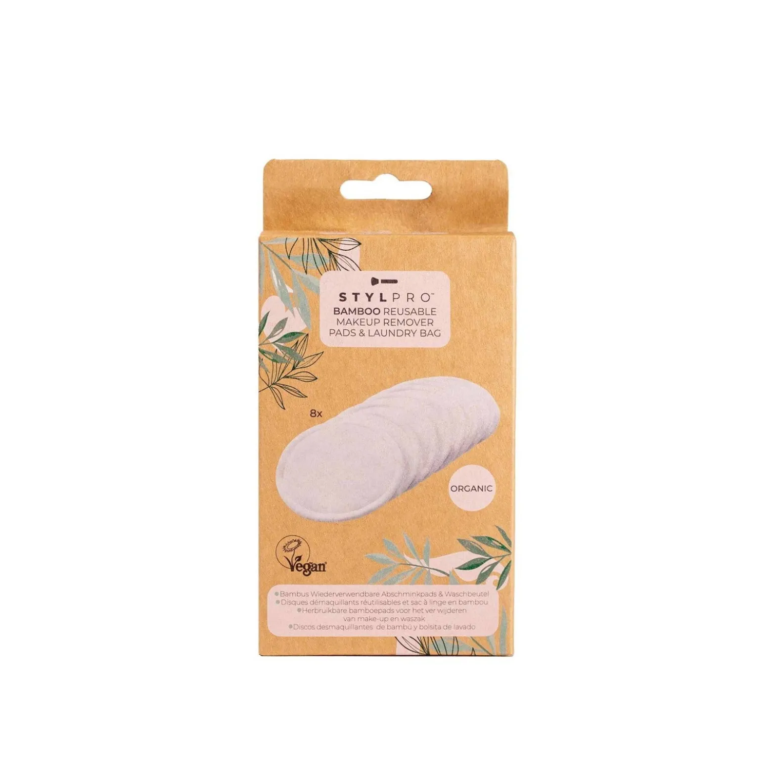STYLPRO Bamboo Reusable Makeup Remover Pads & Laundry Bag x8