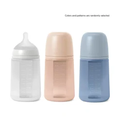Suavinex Selection SX Pro Anti-Colic Silicone Bottle Medium Flow +3m Soft Colors 240ml x1 (8.11 fl oz)