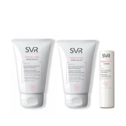 SVR Topialyse Hand Cream 50ml x2 Lips Repairing Nourishing Care 4g (0.14oz)