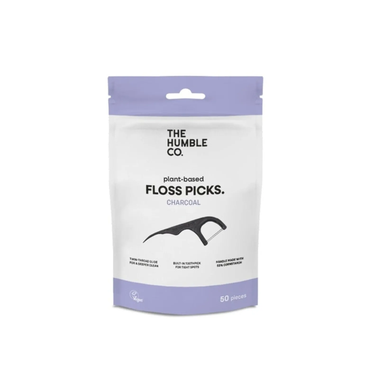 The Humble Co. Floss Picks Charcoal-Infused x50