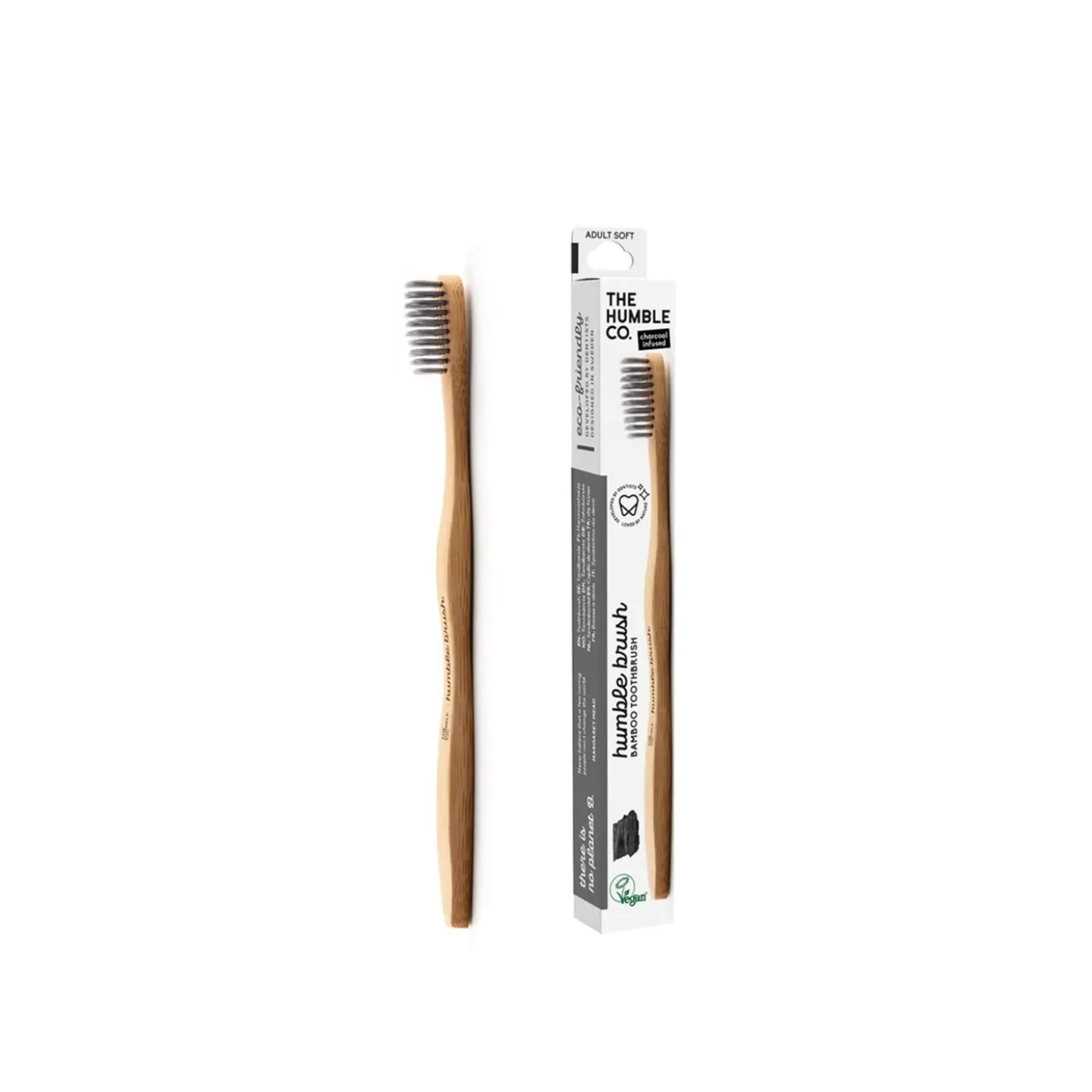 The Humble Co. Humble Brush Bamboo Soft Toothbrush Charcoal Infused