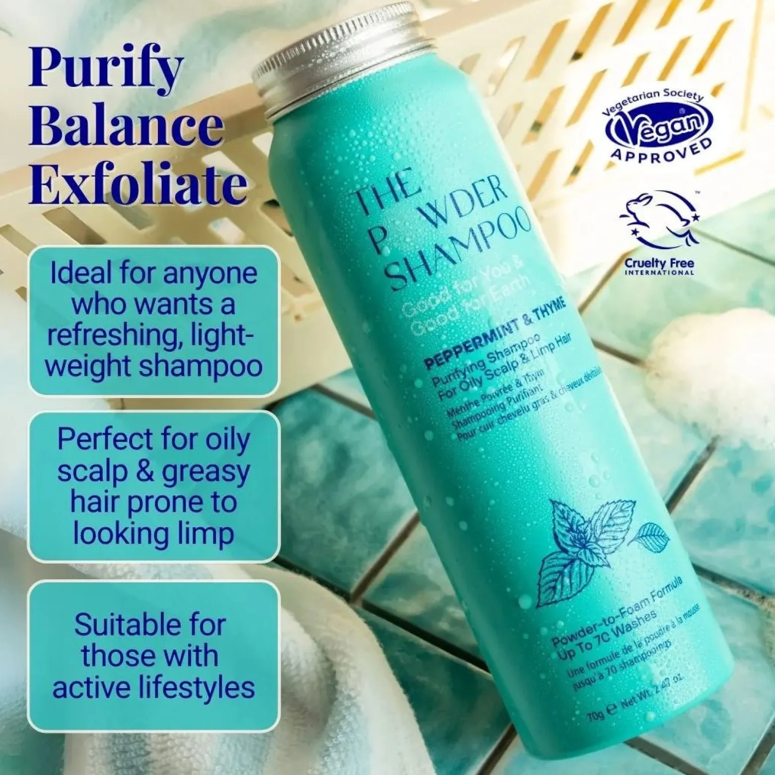 The Powder Shampoo Purifying Shampoo Peppermint & Thyme 20g (0.70oz)
