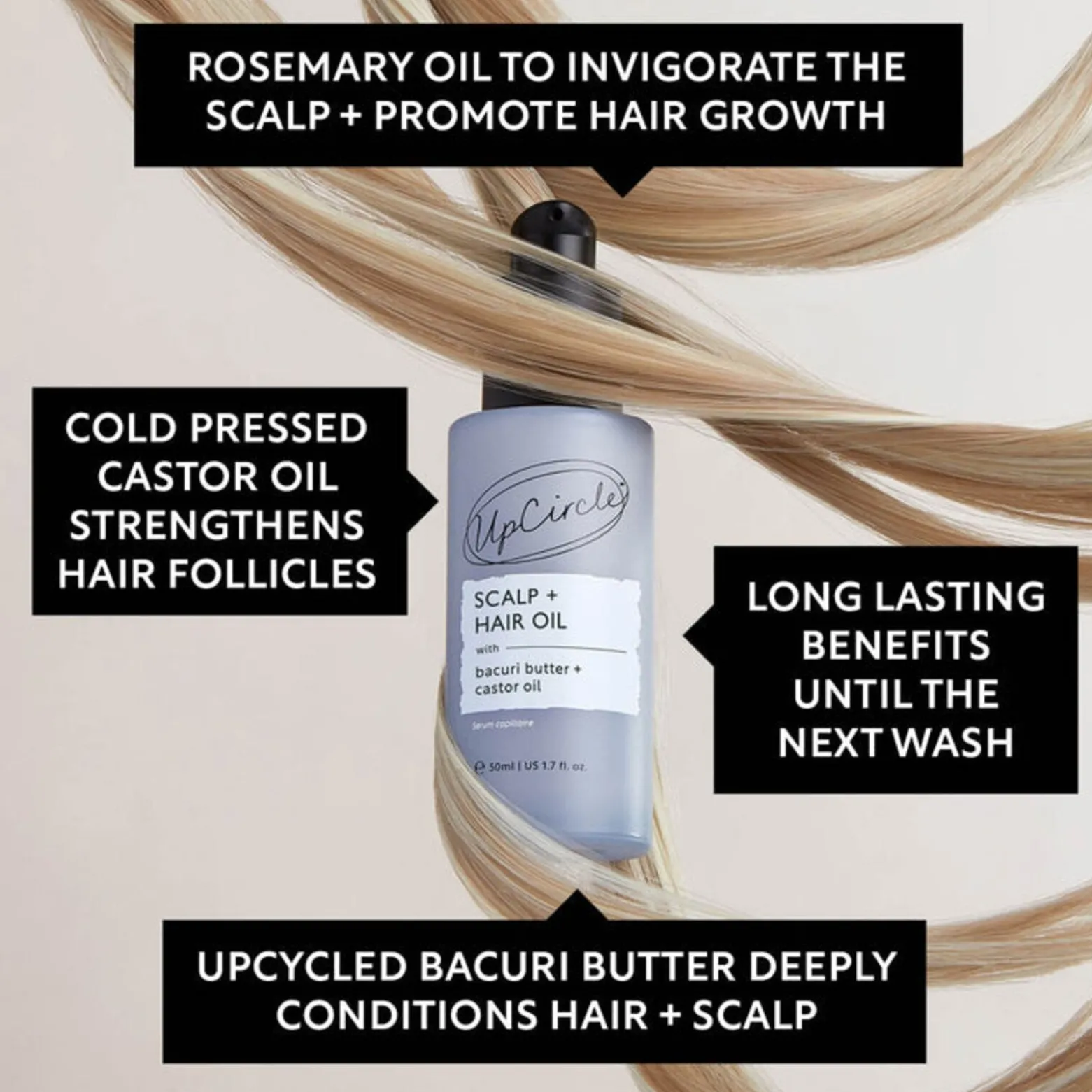 UpCircle Scalp + Hair Oil 50ml (1.69floz)