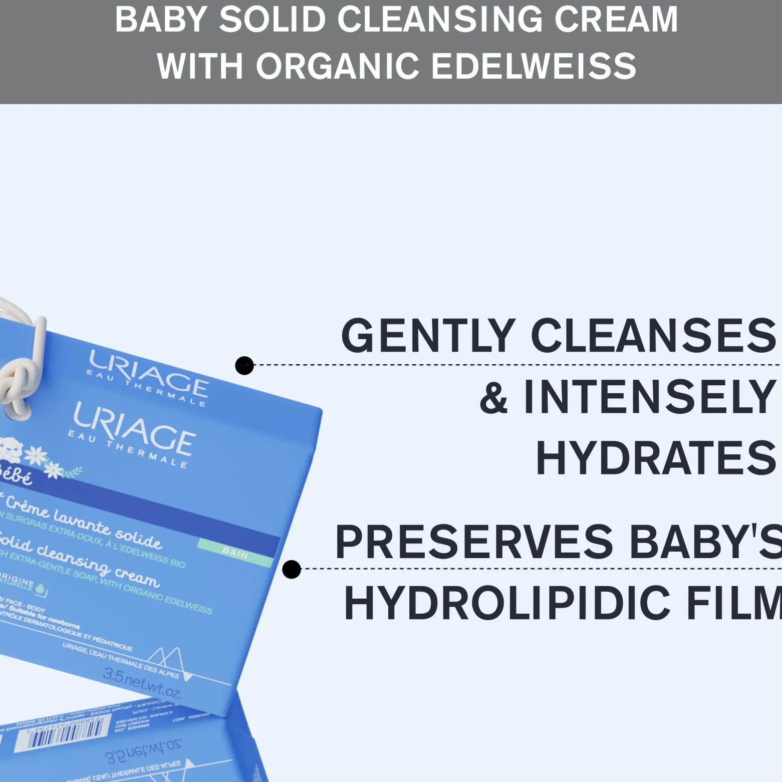 Uriage Baby 1st Solid Cleansing Cream 100g (3.53oz)