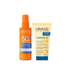 Uriage Bariesun Moisturizing Kid Spray 200ml + Xemose C8+ Anti-Itch Cleansing Oil 50ml (6.8floz + 1.7floz)
