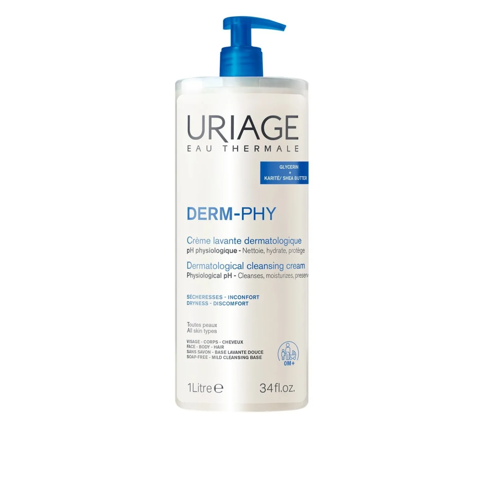 Uriage Derm-Phy Dermatological Cleansing Cream 1L (34floz)