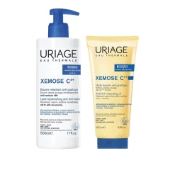 Uriage Xemose C8+ Lipid-Replenishing Anti-Itch Balm 500ml + Cleansing Oil 200ml (17floz + 6.8floz)