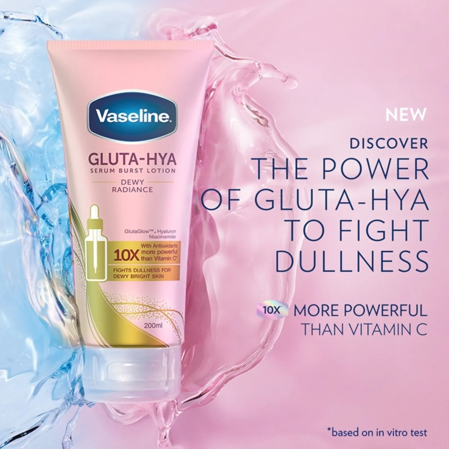Vaseline Gluta-Hya Dewy Radiance Serum Burst Lotion 200ml (6.76floz)