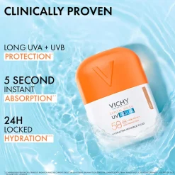 Vichy Capital Soleil UV Aqua Fluid Daily Tinted Sunscreen Light SPF50 50ml (1.69floz)