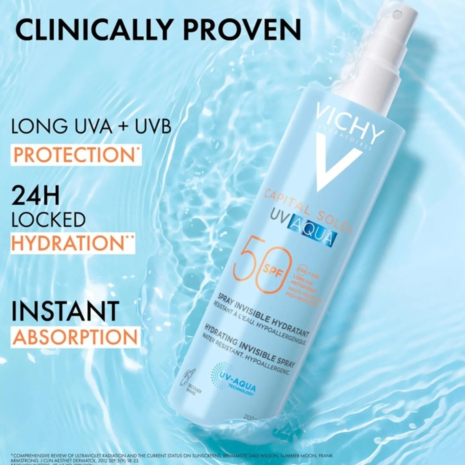 Vichy Capital Soleil UV Aqua Hydrating Invisible Spray SPF50 200ml (6.76floz)