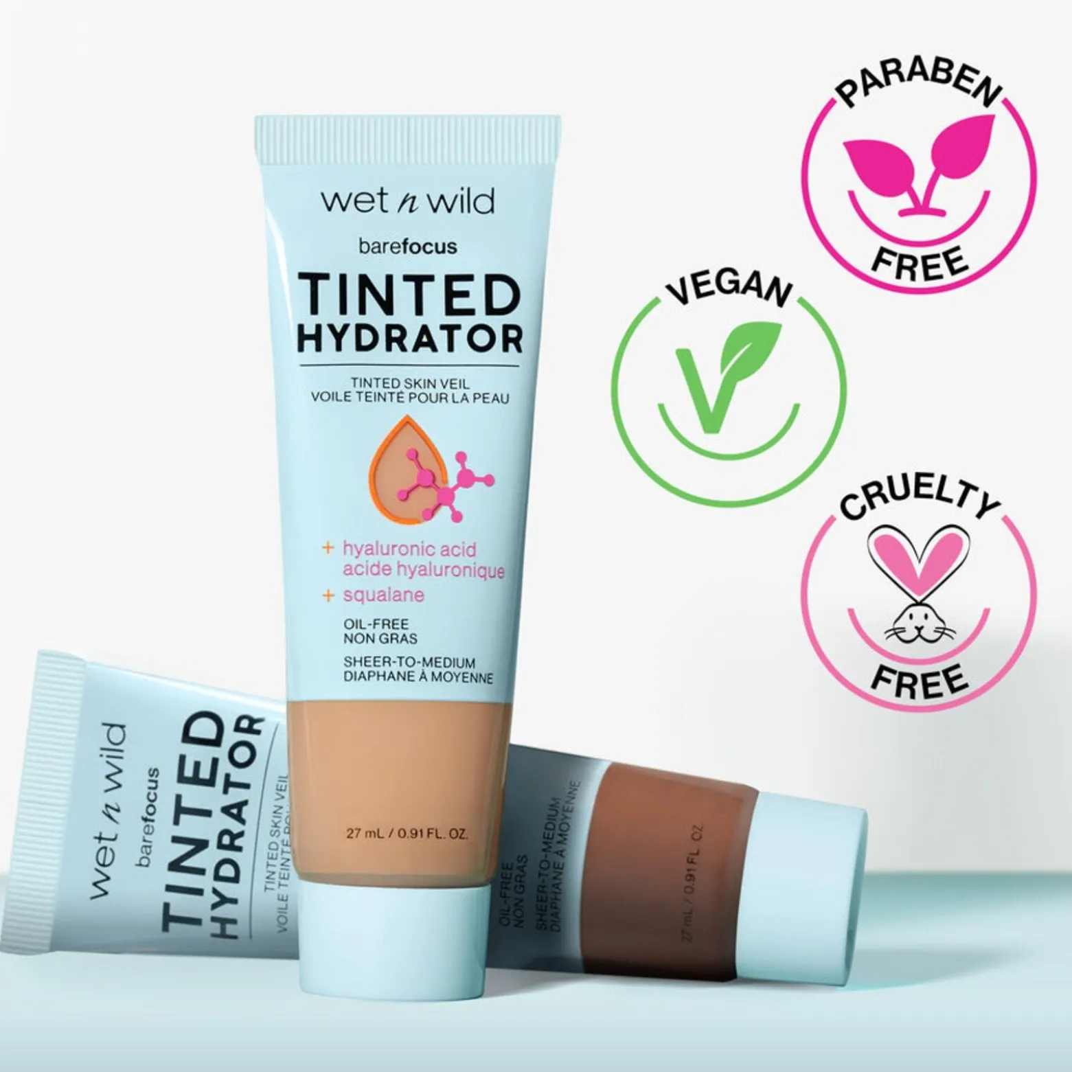 Wet n Wild Bare Focus Tinted Hydrator Tinted Skin Veil Medium Tan 27ml (0.91floz)