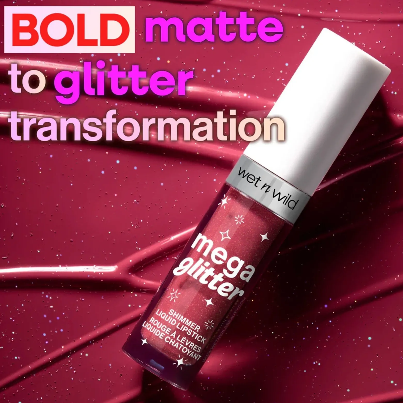 Wet n Wild Mega Glitter Shimmer Liquid Lipstick Pink Future 2.8ml (0.09floz)