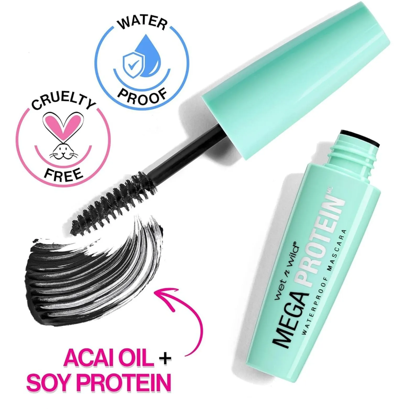 Wet n Wild Mega Protein Waterproof Mascara Very Black 6ml (0.21floz)