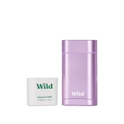Wild Purple Case and Coconut & Vanilla Refillable Natural Deodorant 40g (1.41oz)